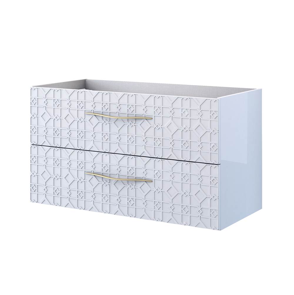 Sapphire Bath 39.4'' Miami Collection White Glossy Base Cabinet W/ 2 Drawers