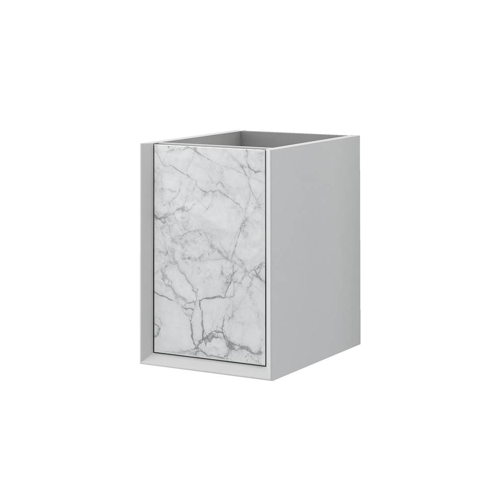 Sapphire Bath 14.5''W x 18.9''H Bellagio Collection White Stone Single Base Cabinet W/ door in Marbled Glass