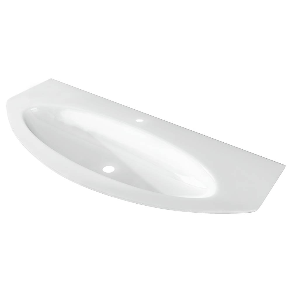 Sapphire Bath 48'' Extra-Light White Integrated Glass Sink