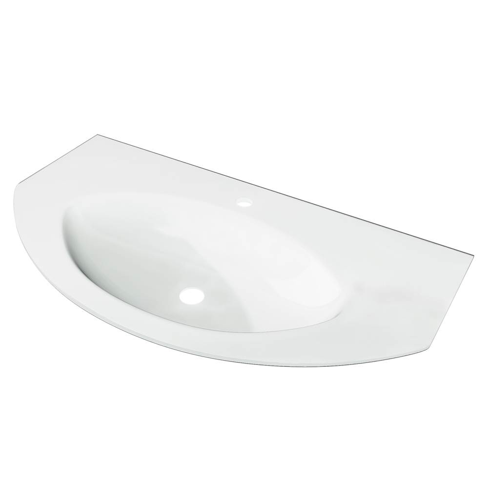 Sapphire Bath 35.8'' Extra-Light White Glass Integrated Sink