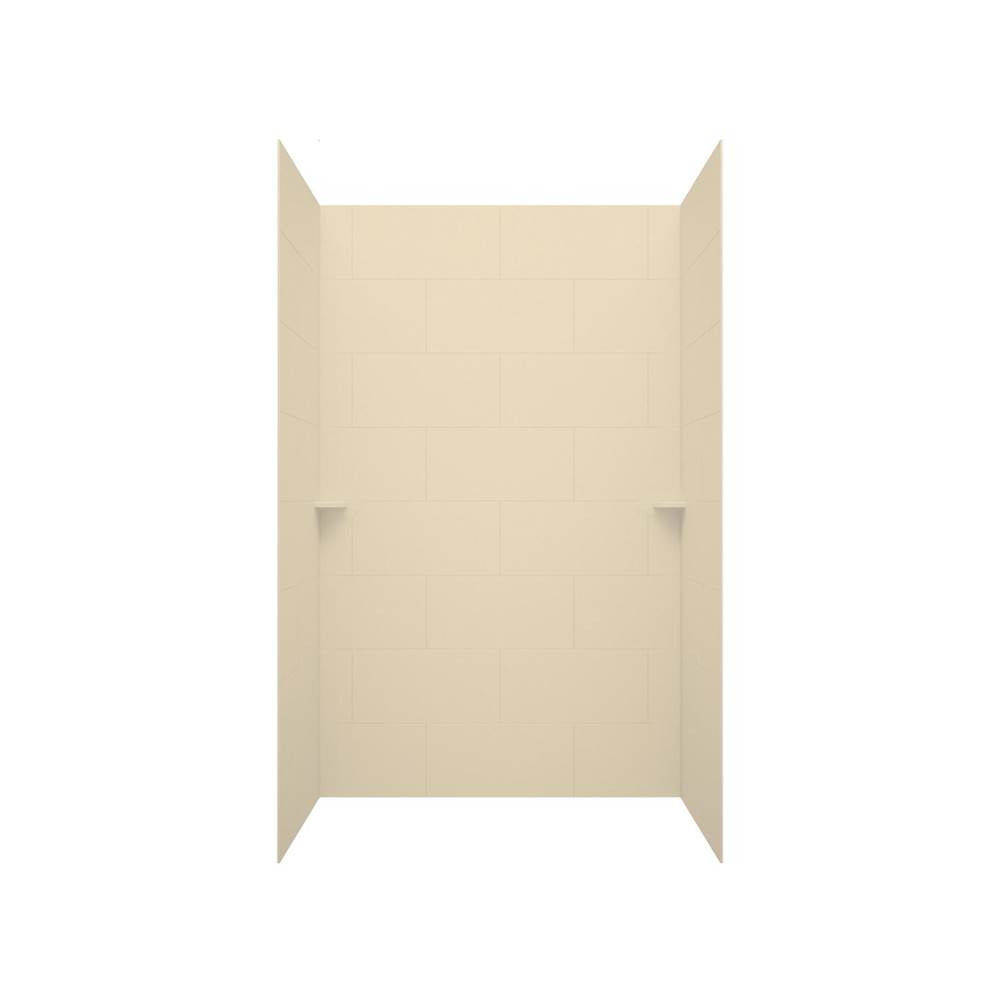 Swan TSMK84-3062 30 x 62 x 84 Swanstone® Traditional Subway Tile Glue up Shower Wall Kit in Bone