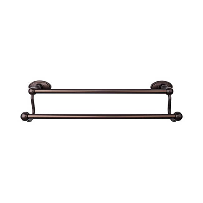 Top Knobs Edwardian Bath Towel Bar 30 In. Double - Oval Backplate Oil Rubbed Bronze