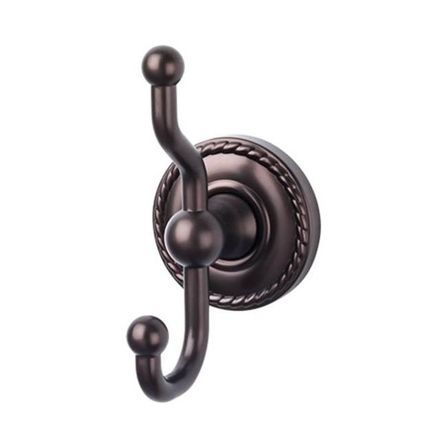 Top Knobs Edwardian Bath Double Hook Rope Backplate Oil Rubbed Bronze