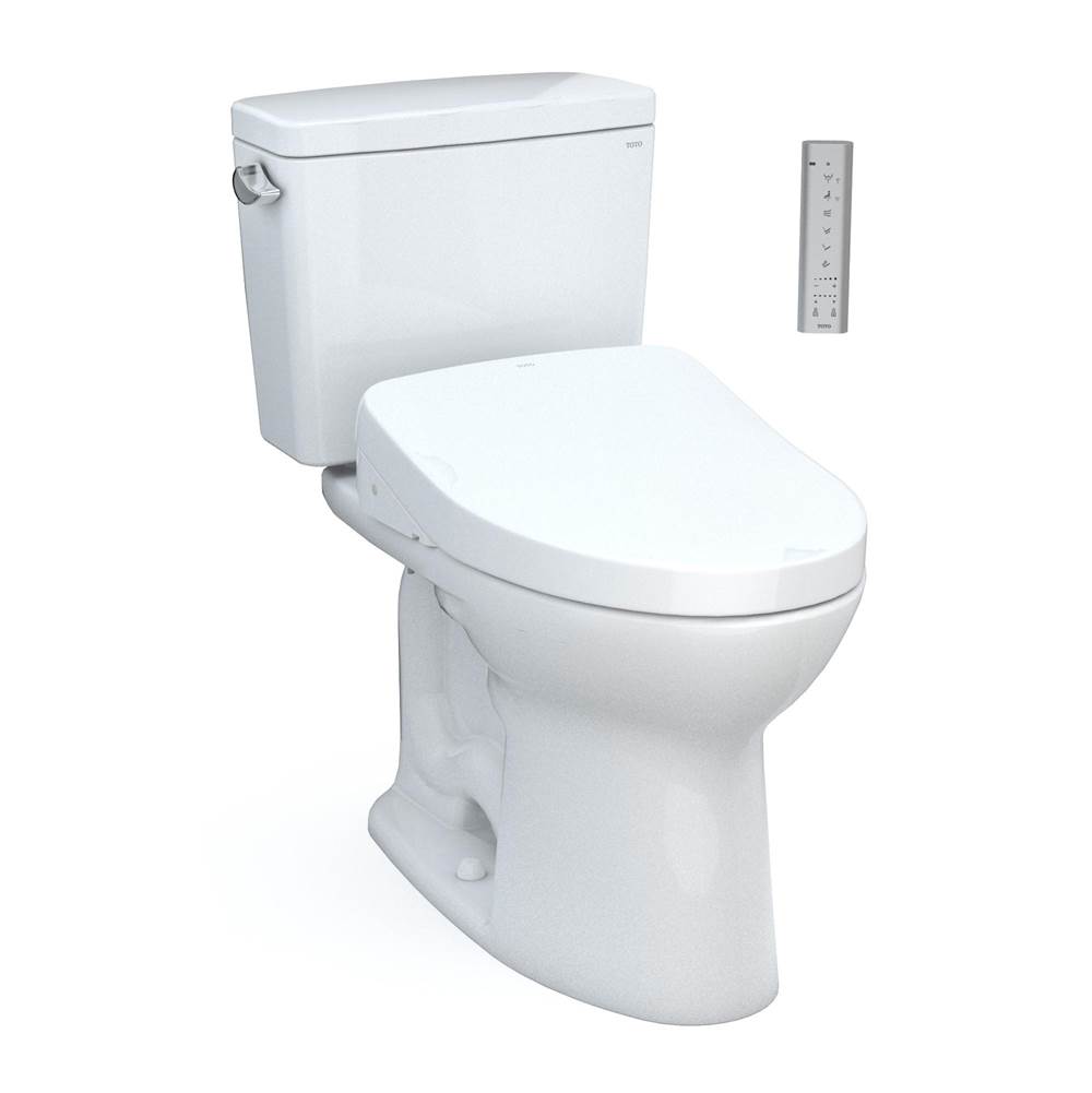 TOTO Toto® Drake® Washlet®+ Two-Piece Elongated 1.6 Gpf Universal Height Tornado Flush® Toilet With S500E Bidet Seat, Cotton White