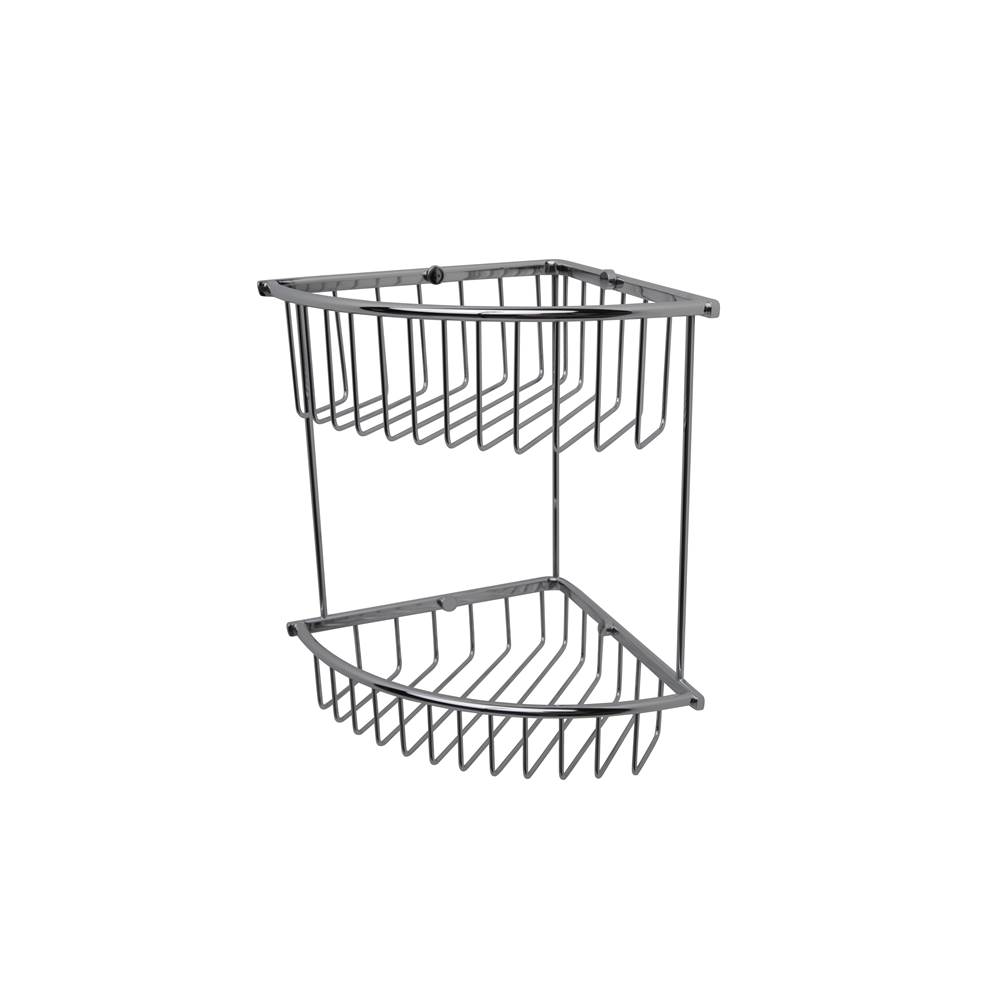 Valsan Essentials Chrome Double Corner Wire Soap Basket 8'' X 8'' X 12''