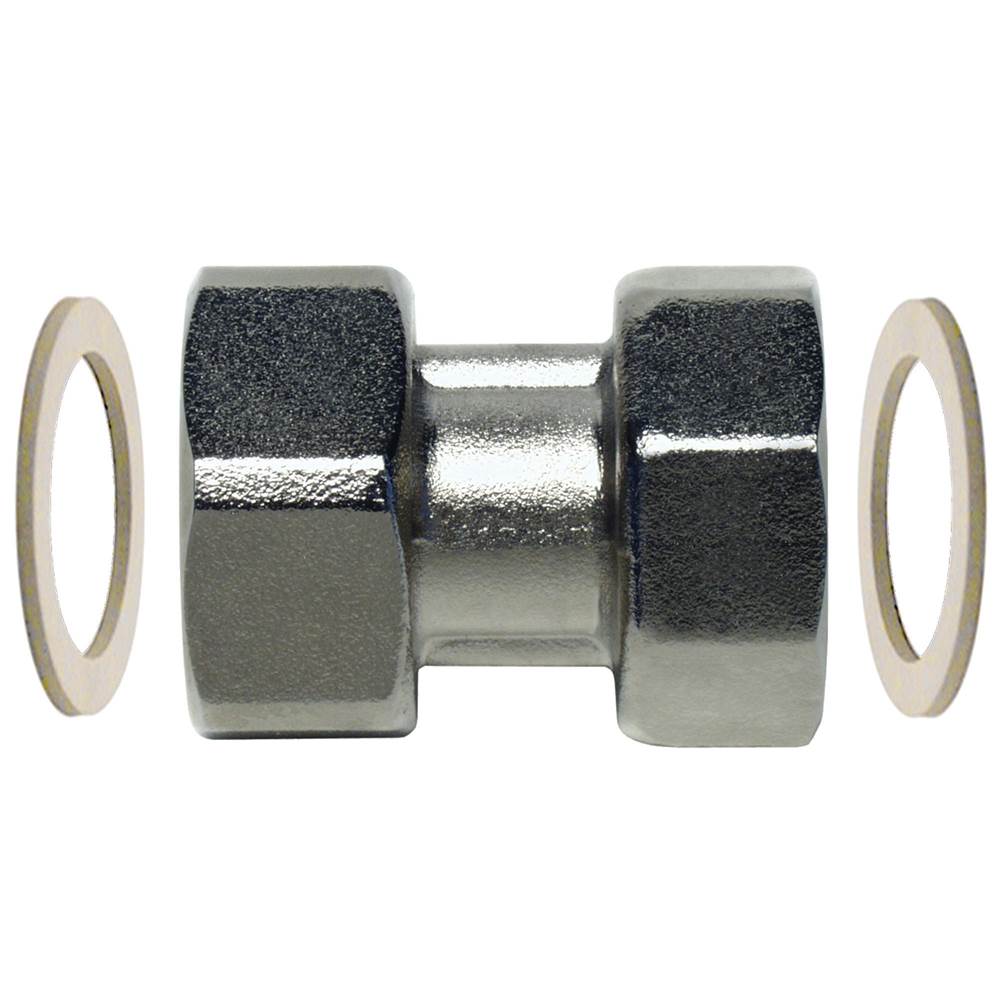 Watts 1 1/2 X 1 1/2 In Female Bsp Manifold Coupling, Nickel Plated Brass