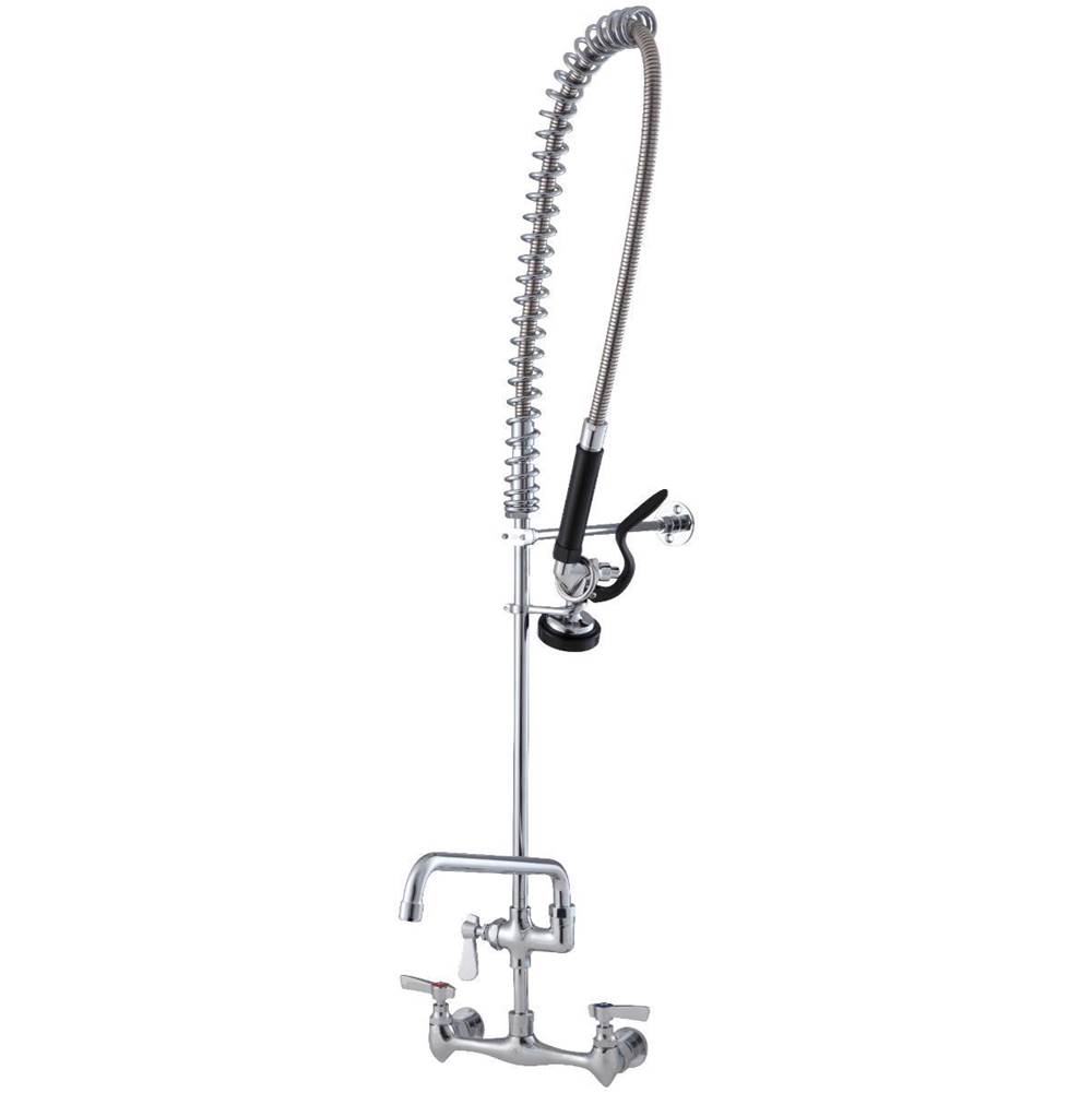 Watts Lead Free Economy Pre-Rinse Wall Mount Unit With Add-On Faucet With 12 In Spout