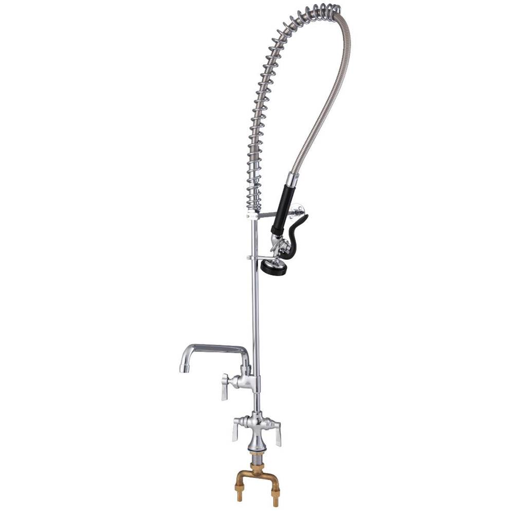 Watts Lead Free Economy Pre-Rinse Deck Mount Unit With Add-On Faucet With 12 In Spout